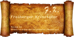 Freiberger Krisztofer névjegykártya